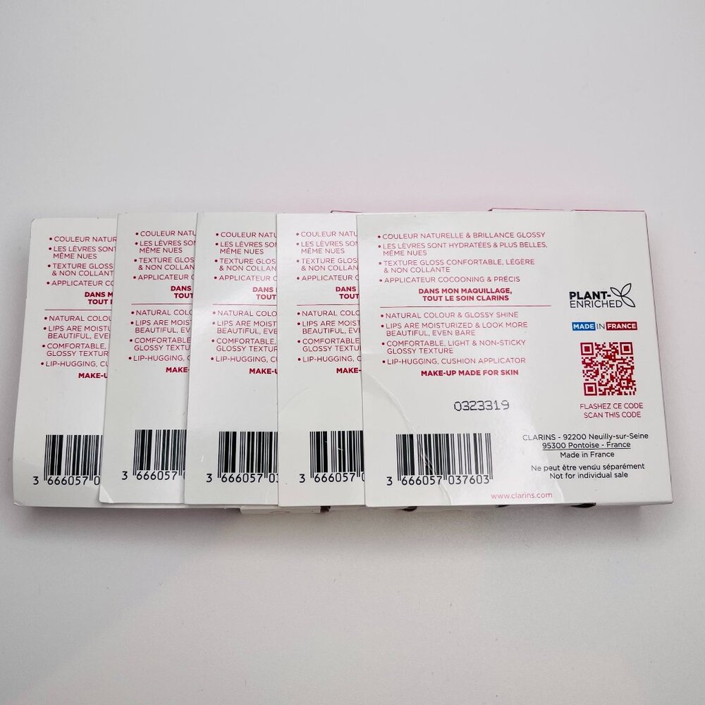 Clarins Set of 5 Lip Comfort Oil in 03 Cherry, .04 oz - New in Box - Picture 2 of 2